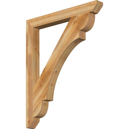 Ekena Millwork Olympic Slat Rough Sawn Bracket, Western Red Cedar, 4"W x 38"D x 46"H BKT04X38X46OLY06RWR